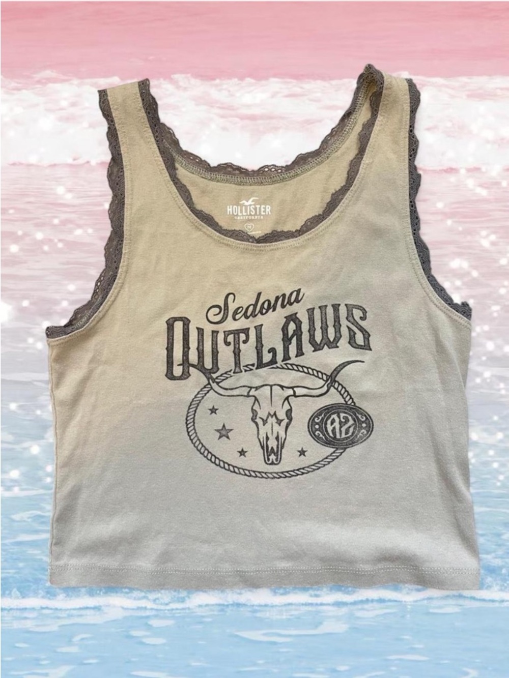Hollister "Sedona Outlaws" graphic tank crop top Size M